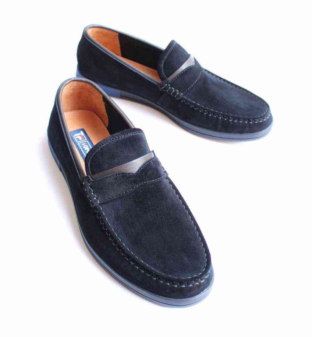 Чоловічі замшеві туфлі темно-сині ВЗН-26187