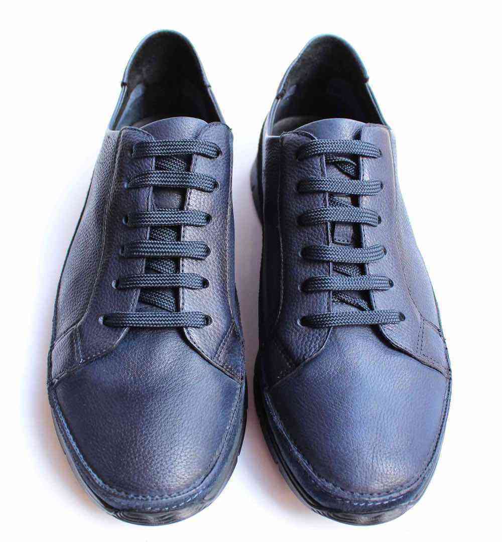 Чоловічі шкіряні кросівки сині ВЗН-26396