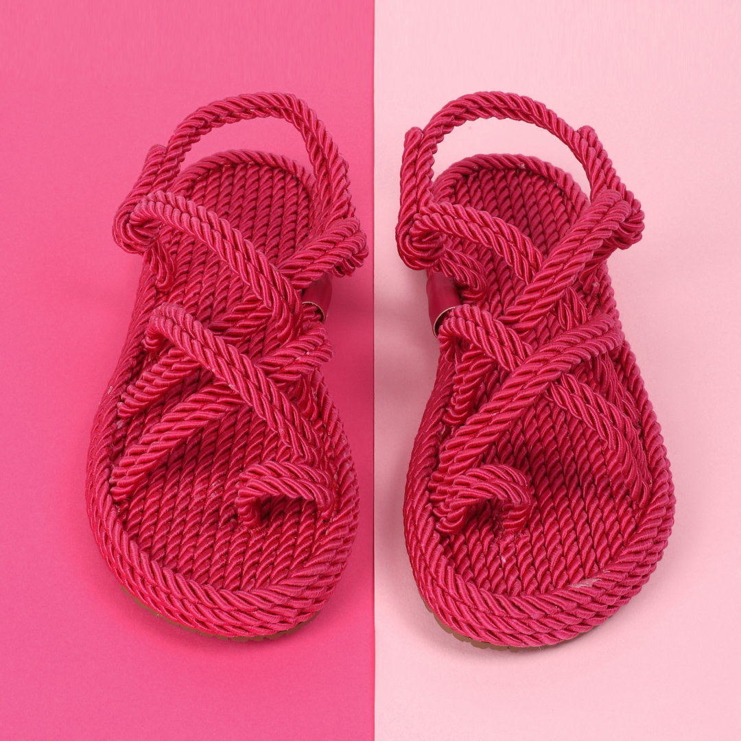 Босоніжки Жіночі Мотузки Рожевий