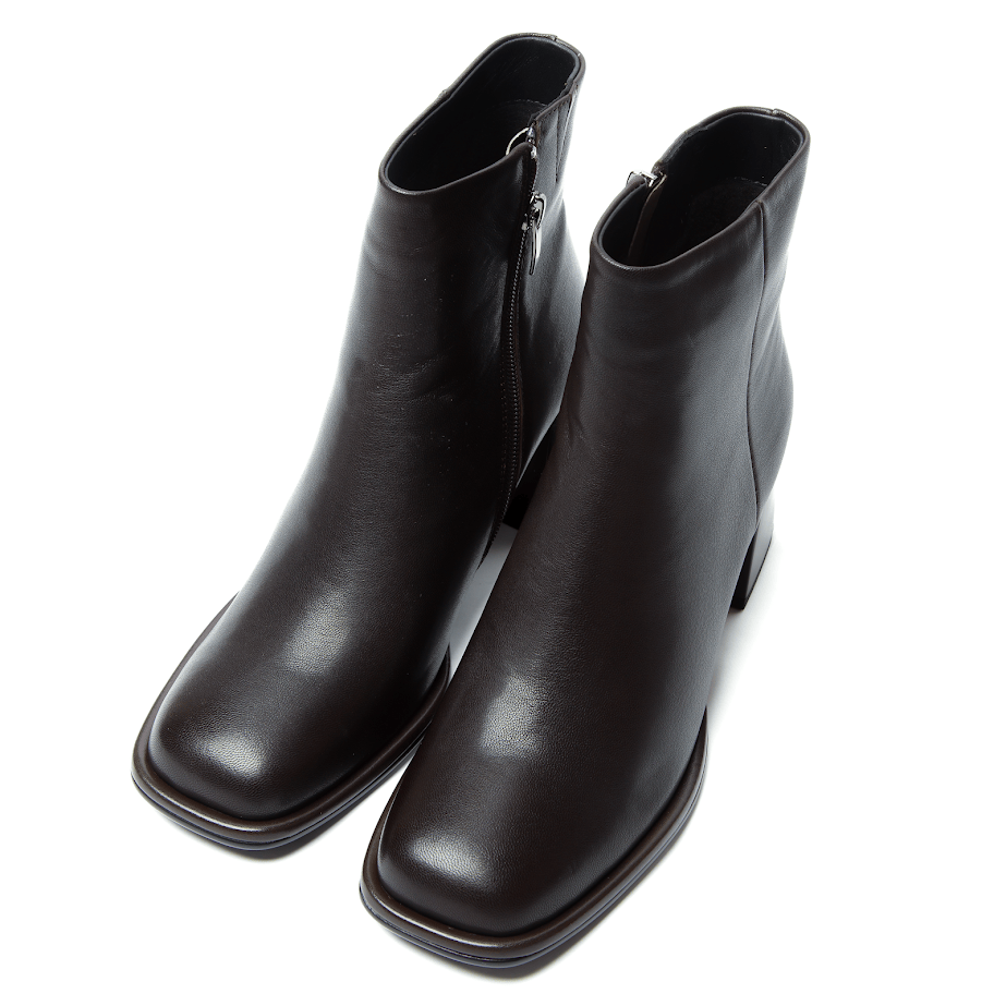Чорні жіночі ботильйони з квадратним носком