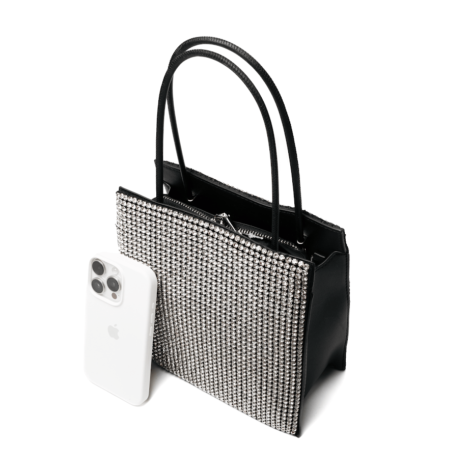 Сумка екошкіра з декором зі стразів