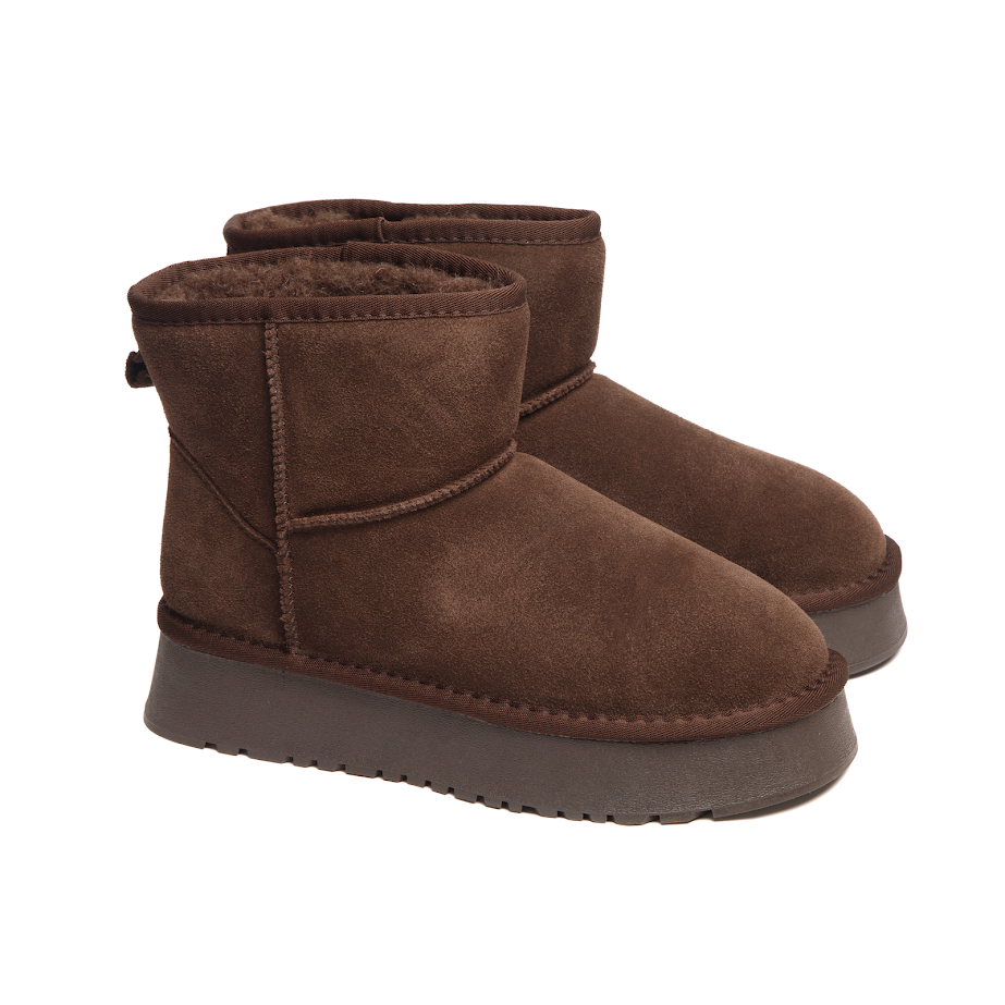 Угги шоколадного кольору середньої посадки