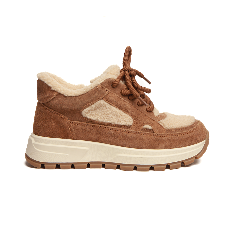 Зимові кросівки з поєднанням замшу та хутра