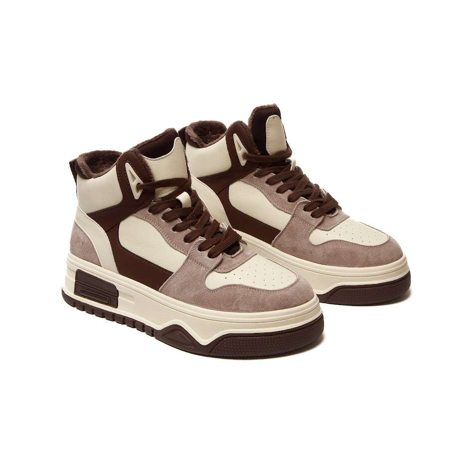 Зимові кросівки Хай-Топи бежево-бордові