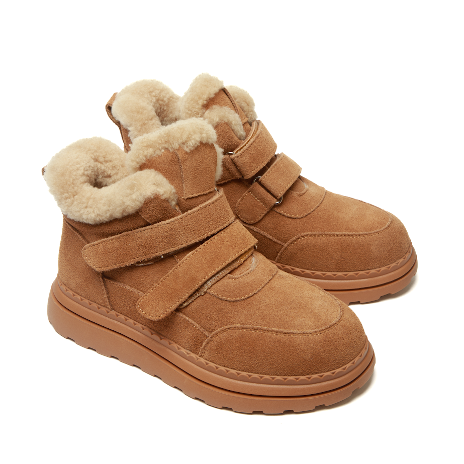 Черевики з замші в карамельному кольорі