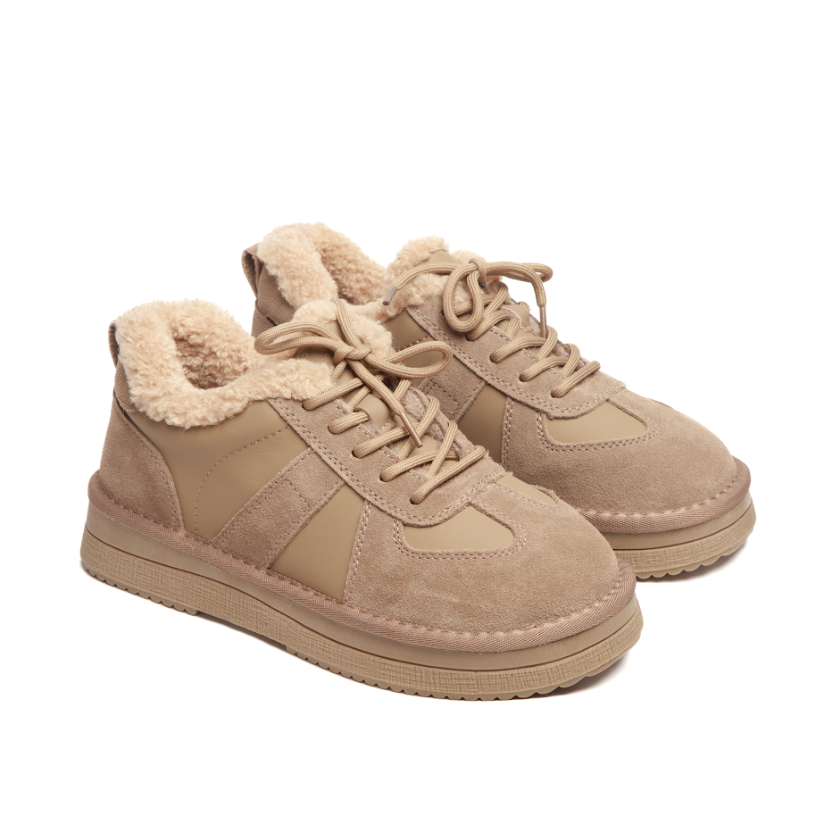 Бежеві зимові кросівки з шерстяною підкладкою