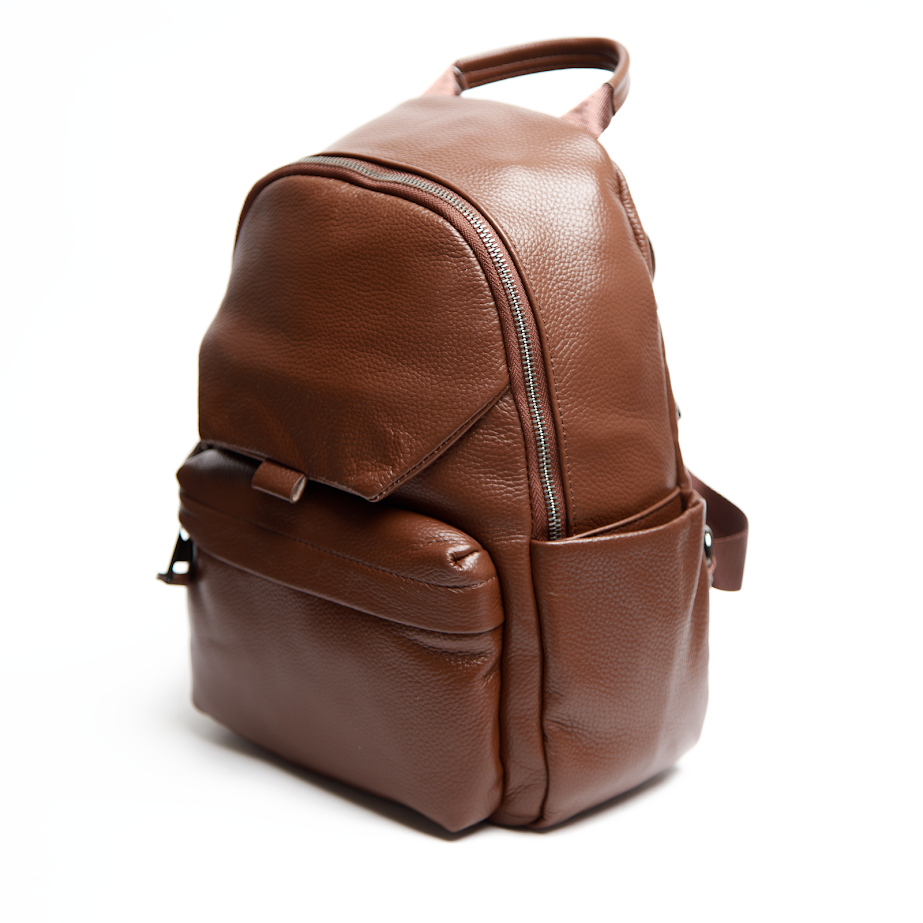 Рюкзак зі Шкіри Коричневий з М’якою Фактурою