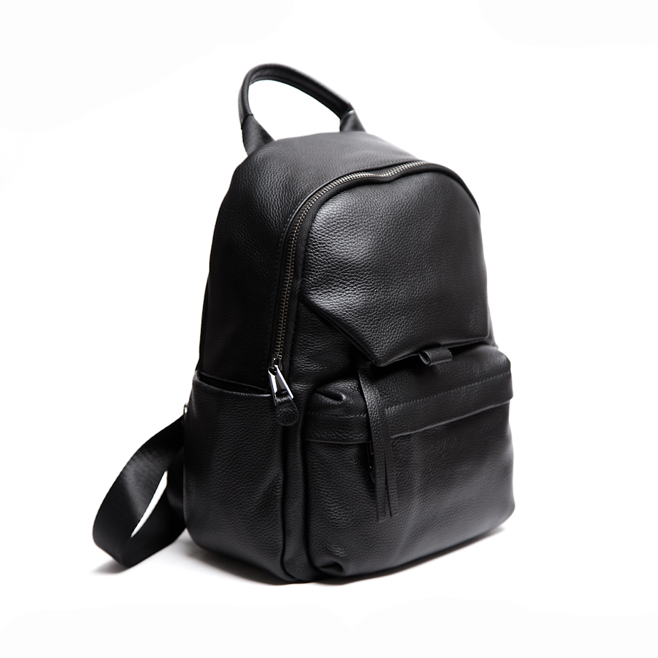 Рюкзак зі Шкіри Чорний з М’якою Фактурою