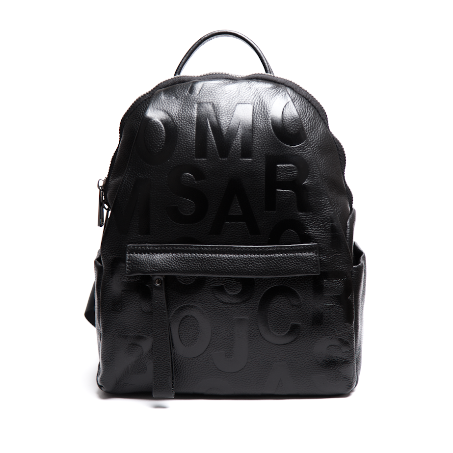 Шкіряний Рюкзак Чорний з Об’ємним Тисненням