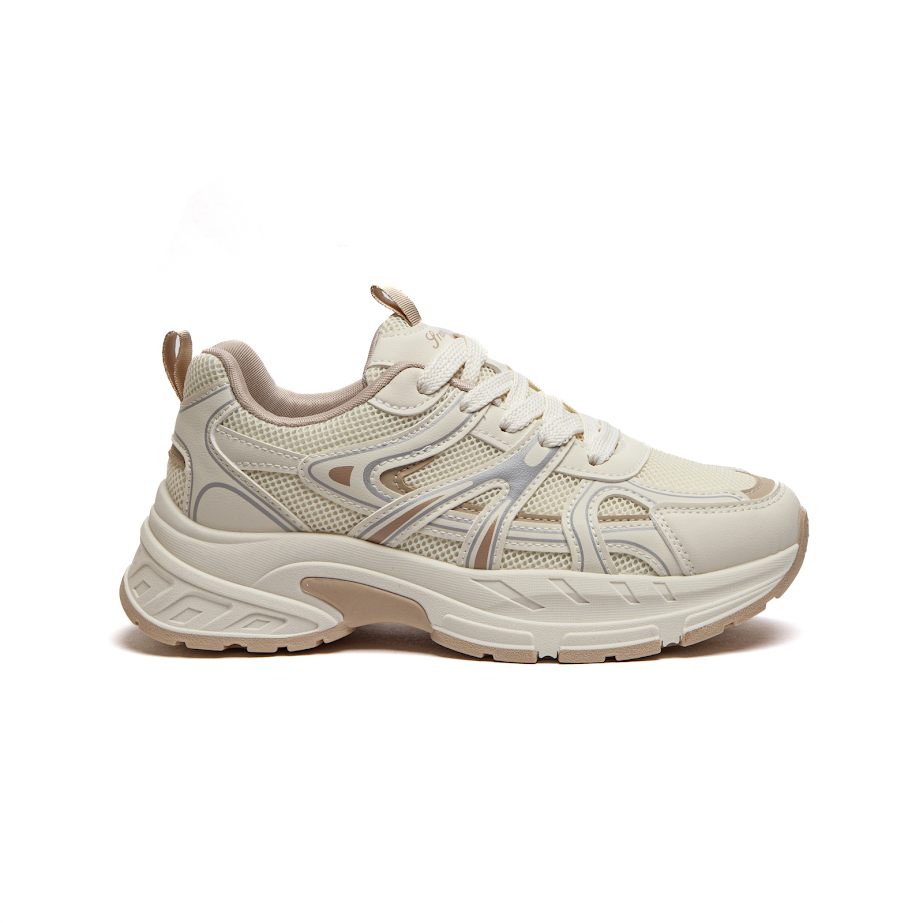 Жіночі Кросівки З Екошкіри Та Сітки У Молочно-Рожевій Гамі