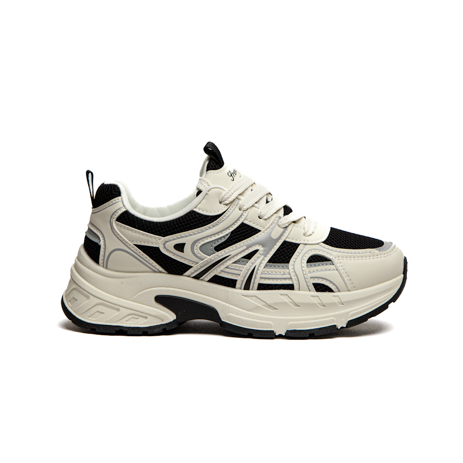 Біло-Чорні Жіночі Кросівки З Сіткою У Спортивному Стилі