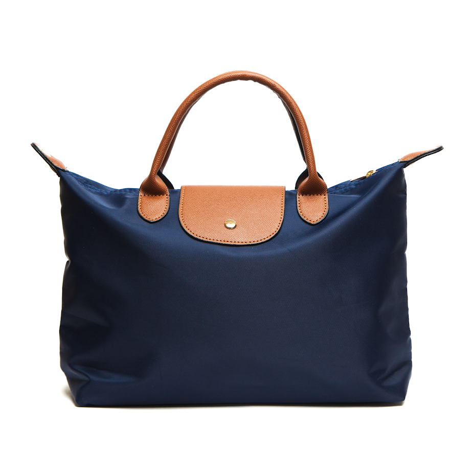 Жіноча Сумка З Плащівки Та Екошкіри У Синій Гамі