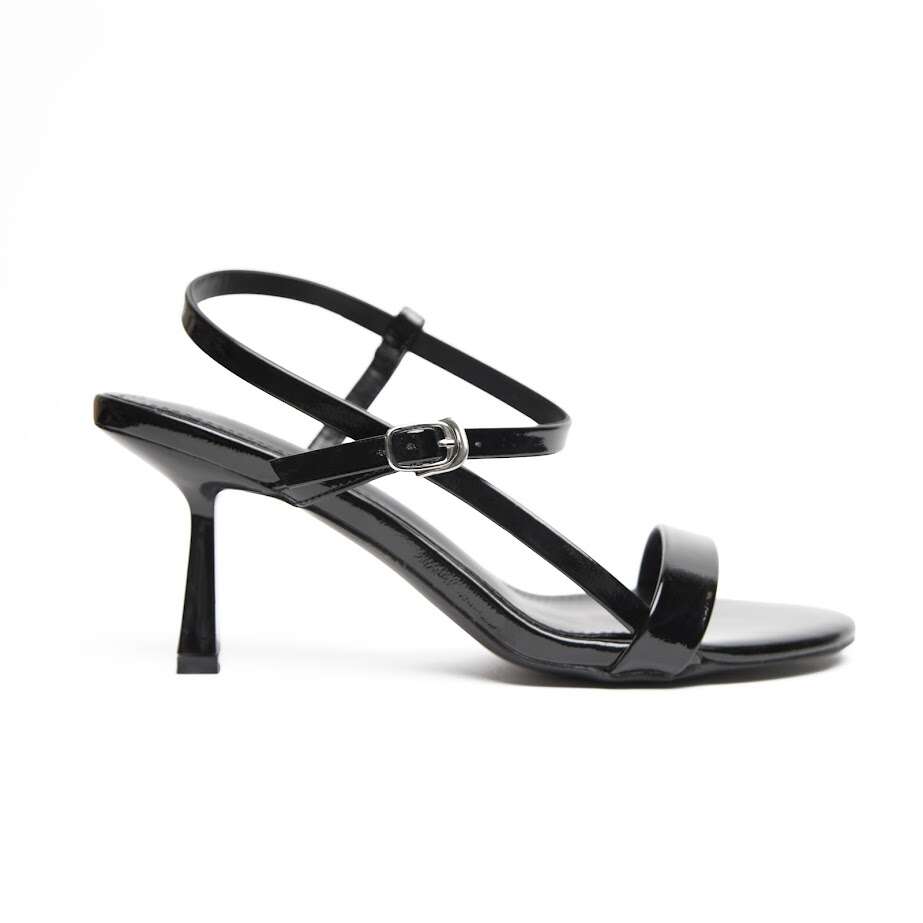 Чорні Босоніжки На Шпильці З Ремінцями