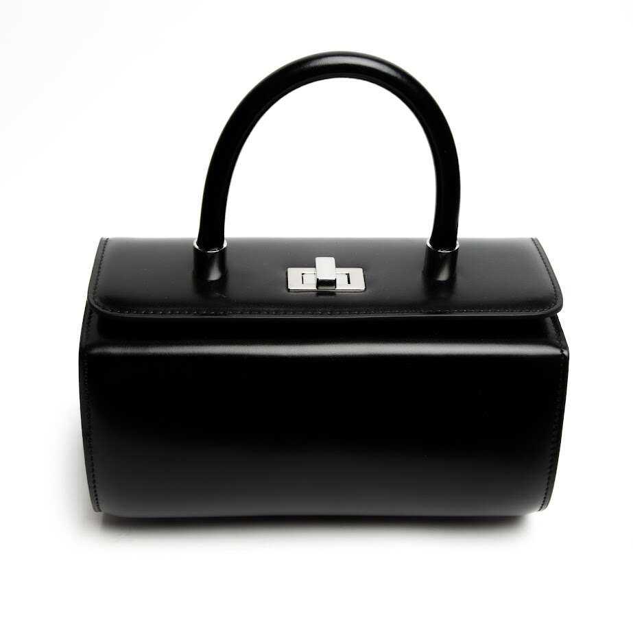 Чорна Сумка Зі Шкіри Геометричної Форми